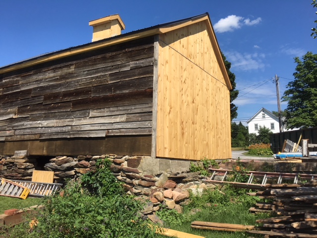 Back view of a barn restored by Protech Contracting in Vermont