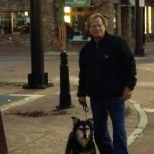 Larry with his dog.